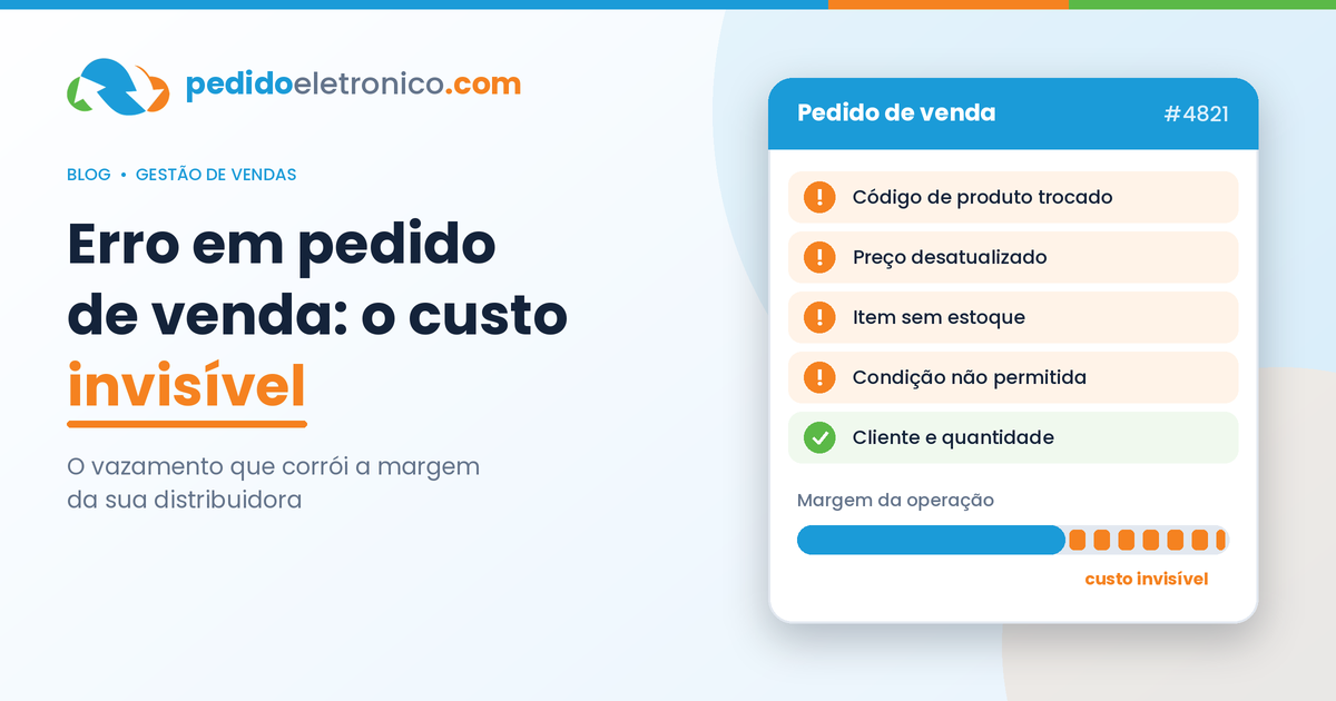Erro em pedido de venda: o custo invisível que corrói a margem da sua distribuidora