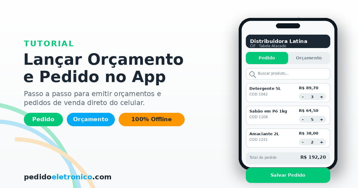 Como lançar Orçamento e Pedido no novo aplicativo móvel