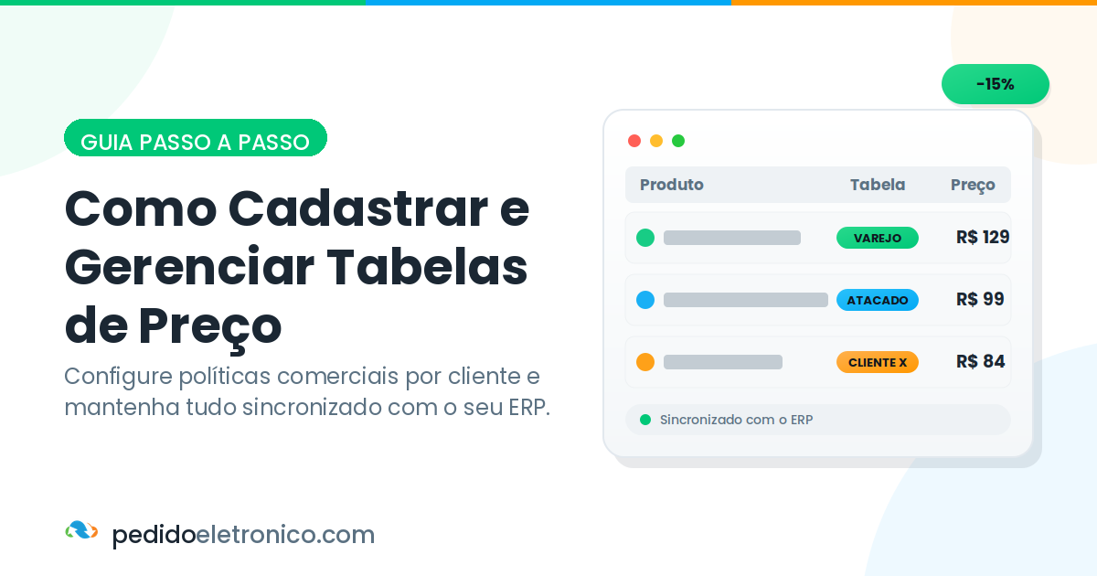 Como Cadastrar e Gerenciar Tabelas de Preço no pedidoeletronico.com
